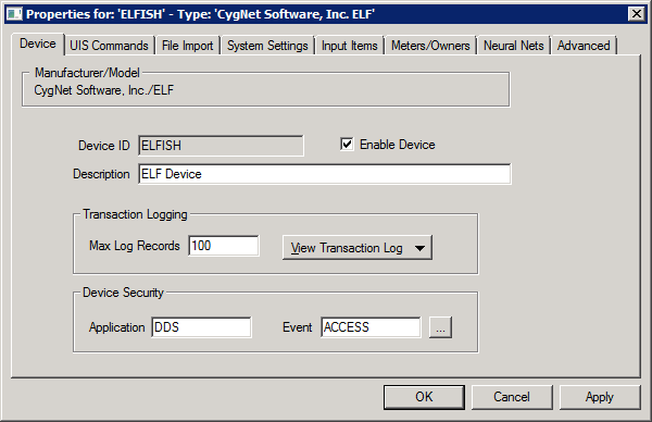 ELF Device page